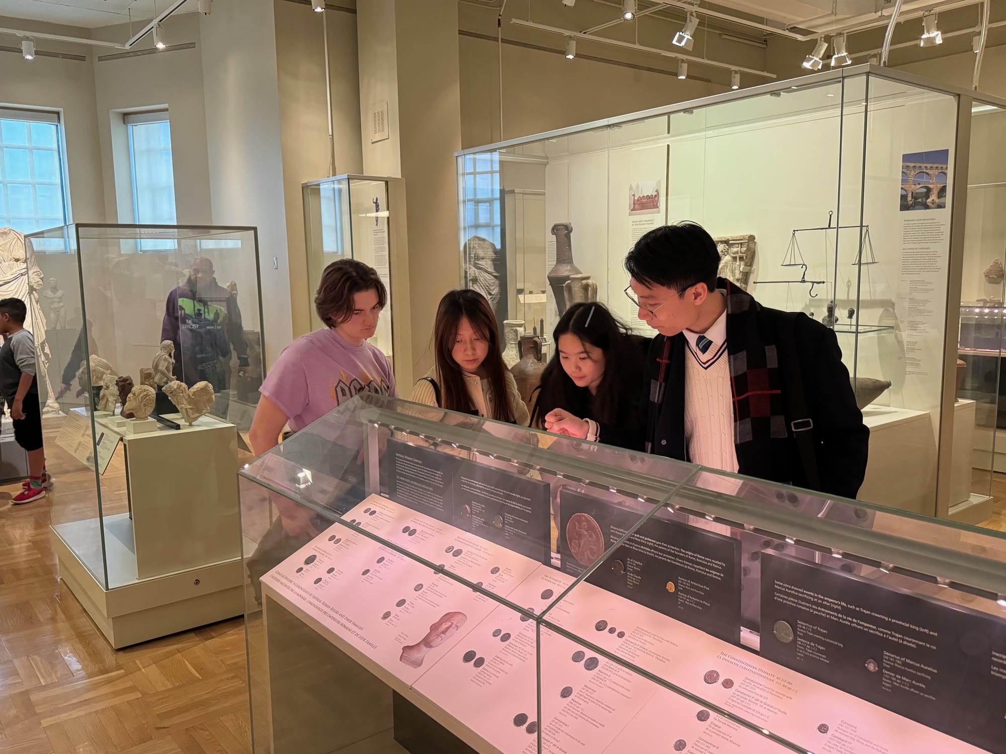 Club members in the coin gallery
